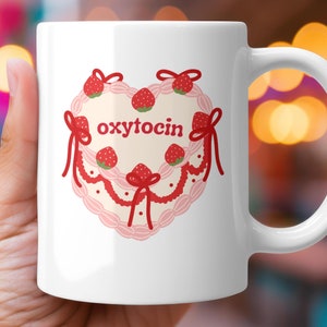 Taza de oxitocina, taza de oxitocina, regalo para profesor, enfermera, estudiante de posgrado en psicología, neurociencia, microbiología, endocrinología, DNP
