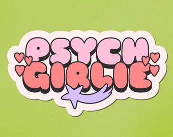 Naklejka Psych Girlie, wodoodporna naklejka winylowa