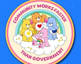 Community Works Faster Mandala Statement Aufkleber: Solidarnostik, Aktivismus