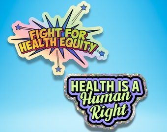 Health Equity Sticker Duo: holografische en glitterstickers