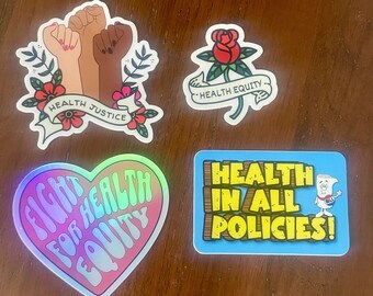 Health Equity Health Justice sticker pack, Public Health sticker, Public Health Decal, Health Justice sticker, Health social justice decals
