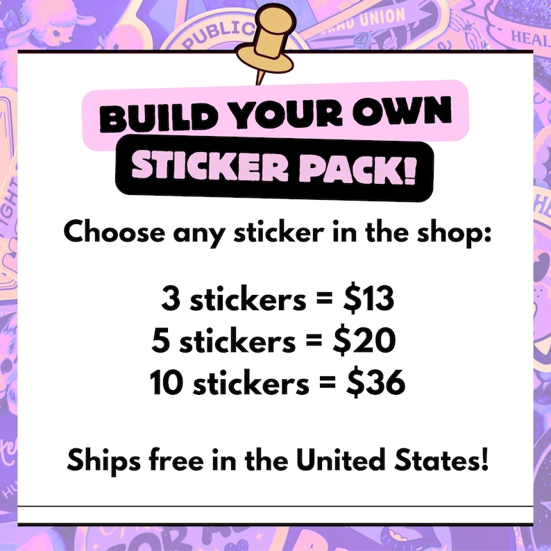 Crea tu propio paquete de pegatinas, paquete de pegatinas de vinilo personalizadas imagen 6