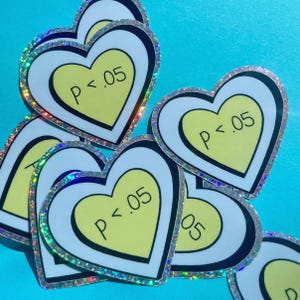 P<.05 Hartsticker, cadeau statistiek onderzoeker, hoogleraar, psycholoog, onderzoeksverpleegkundige