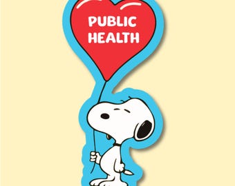 Public Health Heart Balloon Vinyl Sticker – MPH, Epidemiology, Biostatistics, Community Health Nurse