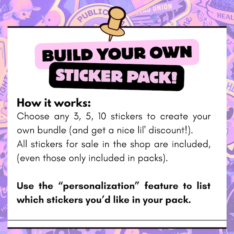 Crea tu propio paquete de pegatinas, paquete de pegatinas de vinilo personalizadas imagen 2