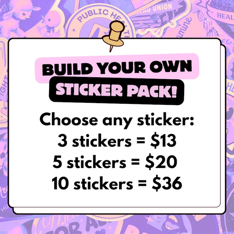 Crea tu propio paquete de pegatinas, paquete de pegatinas de vinilo personalizadas imagen 1