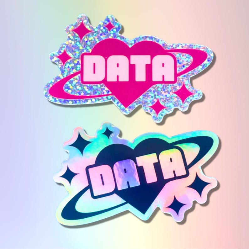Spacey Data Sticker, Glitter STEM Sticker - Etsy