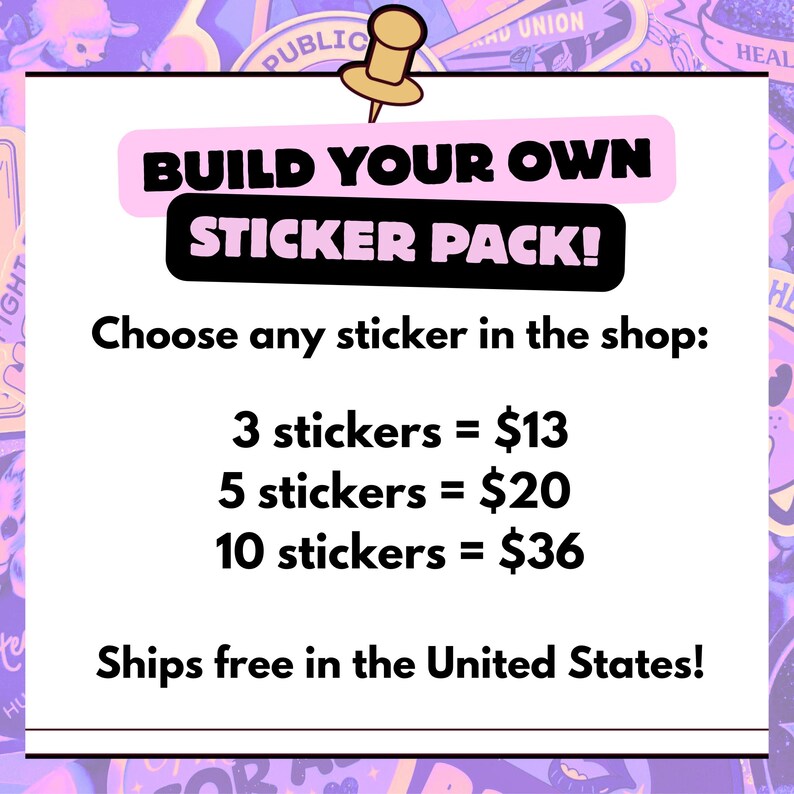 Crea tu propio paquete de pegatinas, paquete de pegatinas de vinilo personalizadas imagen 10