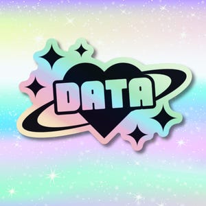 Spacey Data-klistermärke, Glitter STEM-klistermärke