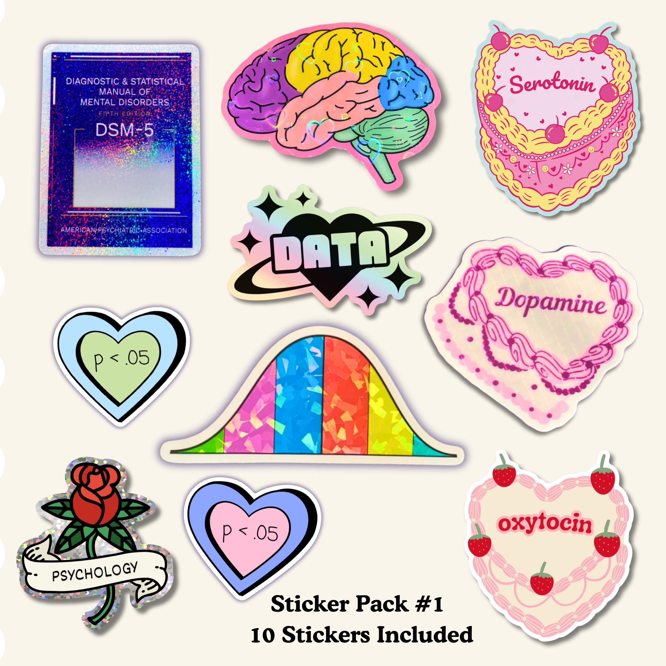 Psychology Sticker Pack, Stickers for Psychologists, Psych Majors, Phd ...
