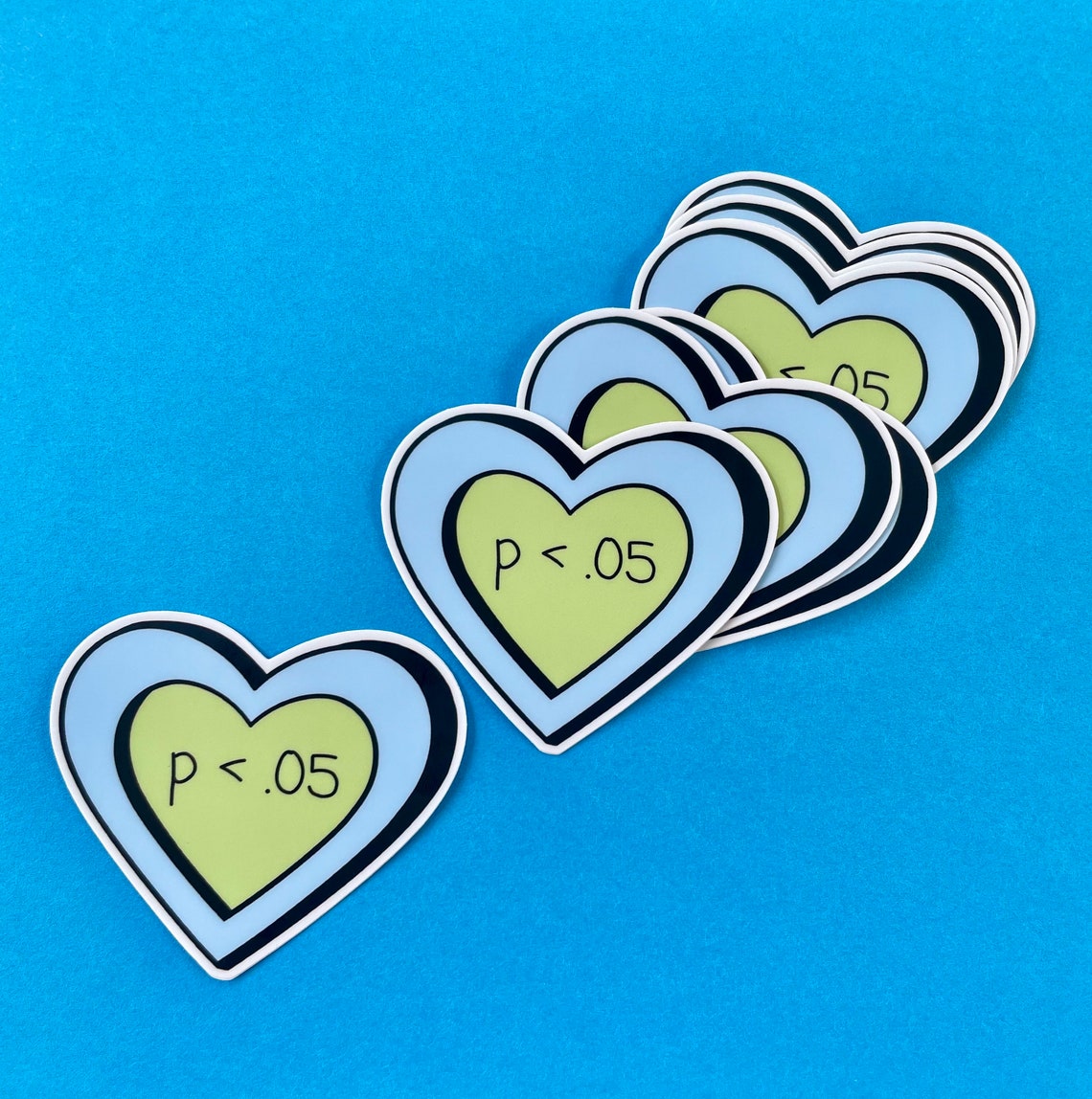 P-value Heart Sticker, P.05 Heart Sticker, Statistics Sticker ...