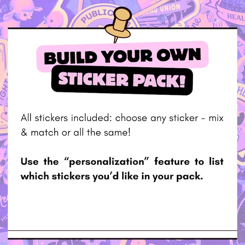 Crea tu propio paquete de pegatinas, paquete de pegatinas de vinilo personalizadas imagen 8