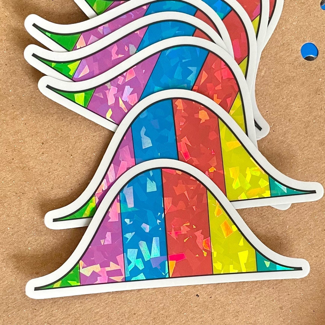 Normal Distribution Sticker Rainbow Normal Distribution Holographic Sticker: Gift for Statistician ...