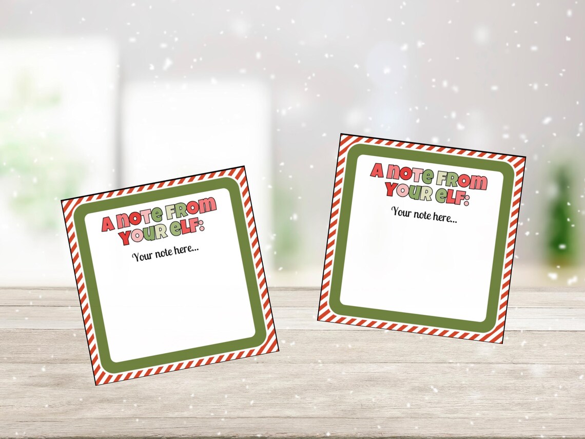 Elf Editable Canva Note, Customizable Christmas Card Template, Letter ...