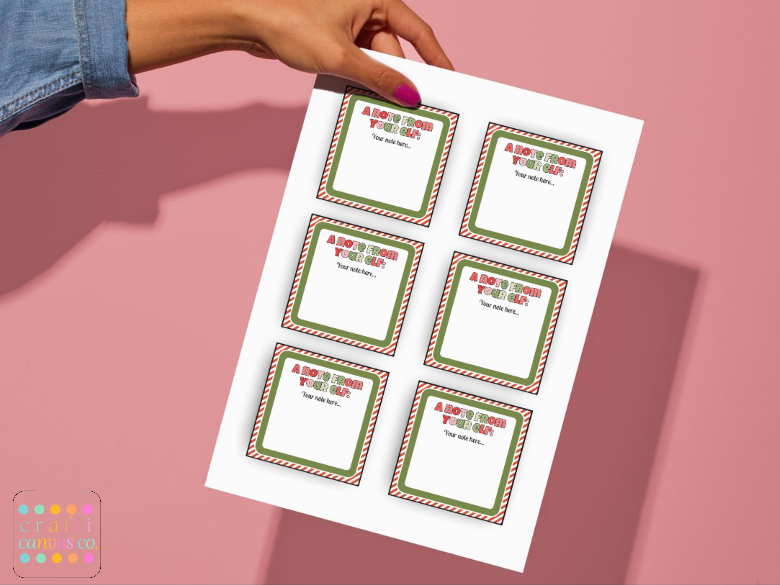 Elf Editable Canva Note, Customizable Christmas Card Template, Letter ...