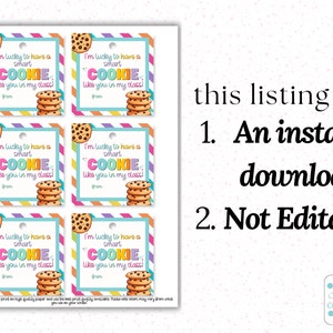 Cookie Student Welcome Gift Tag, Smart Cookie Back to School, Open ...