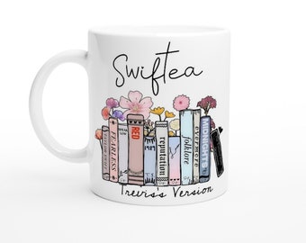 Swiftea Books (+ TTDP) Taza de café personalizada, Regalo Karma Swift, Libros de Taylor, Taza de té y café de todos los álbumes, Departamento de poetas torturados