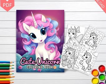 Magical 100-Page Unicorn Coloring Book - Instant Download!