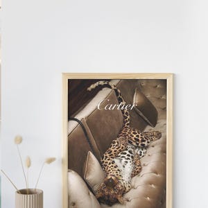 Tiger Carti de lujo, lujo, diseñador, impresión de póster, impresión en lienzo, boho, suerte, arte moderno, arte retro, impresión minimalista, descarga digital