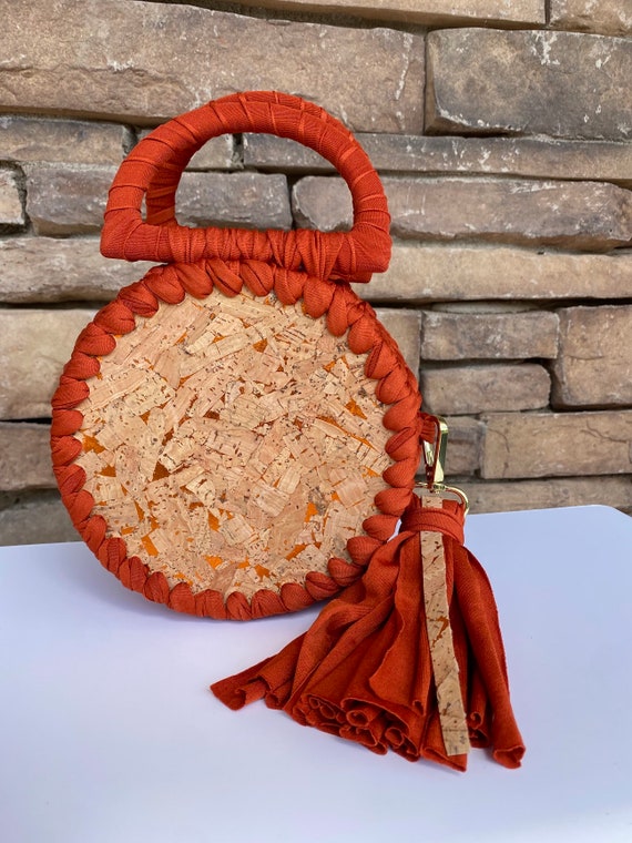 Burnt Orange Crochet Bag 