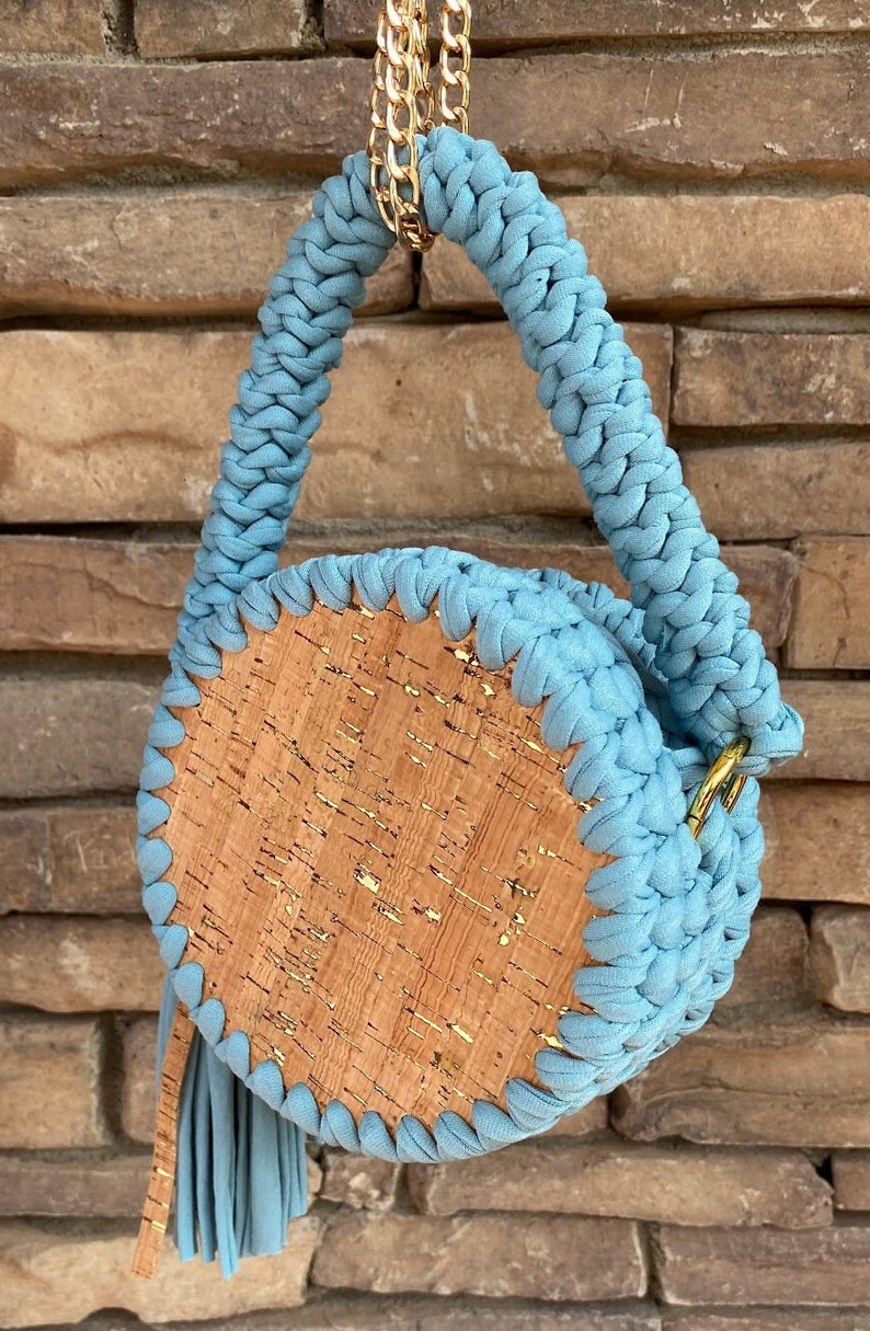 Embroidered Circle Gem Detailed Mini Handbag