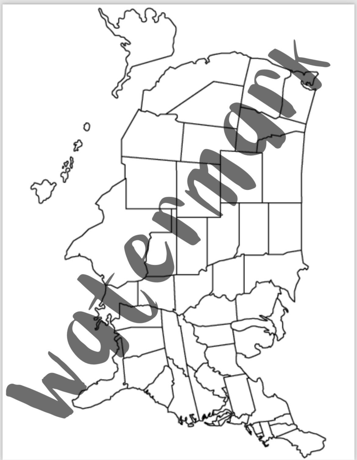United States Coloring Worksheet - Etsy