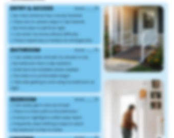 Lista de verificación de seguridad en el hogar / Evaluación de preparación para envejecer en casa / PDF imprimible de 2 páginas