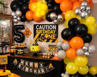 227pcs Construction Birthday Balloon Arch Kit: Construction Birthday Party