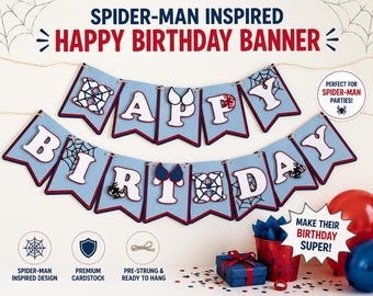 Personalized Spidey and his Amazing Friends Birthday Banner: Custom Spiderman Superhero Party Decor