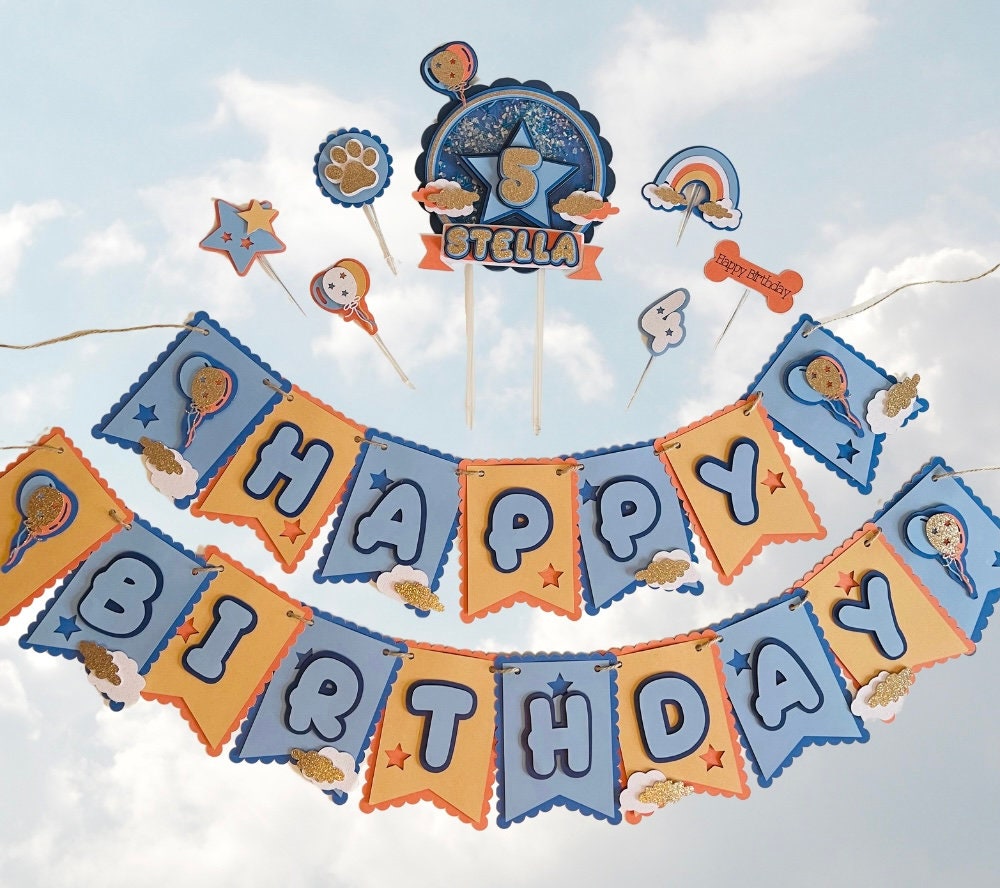 Personalized Bluey-Inspired Banner
