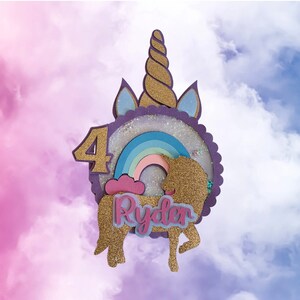 Personalized Unicorn Cake Topper, Unicorn Cake Topper, Unicorn Birthday, Unicorn Party, Unicorn Birthday Decoration, Custom Cake Topper