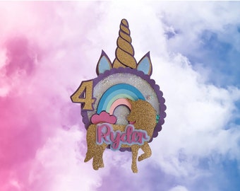 Personalized Unicorn Cake Topper - Unicorn Cake Topper - Unicorn Birthday - Unicorn Party - Unicorn Birthday Decoration - Custom