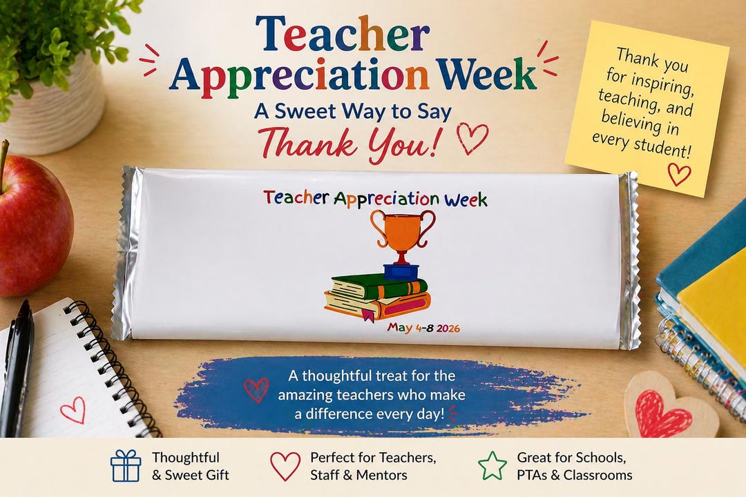 Teacher Appreciation Week Candy Bar Wrapper (digital Download or ...