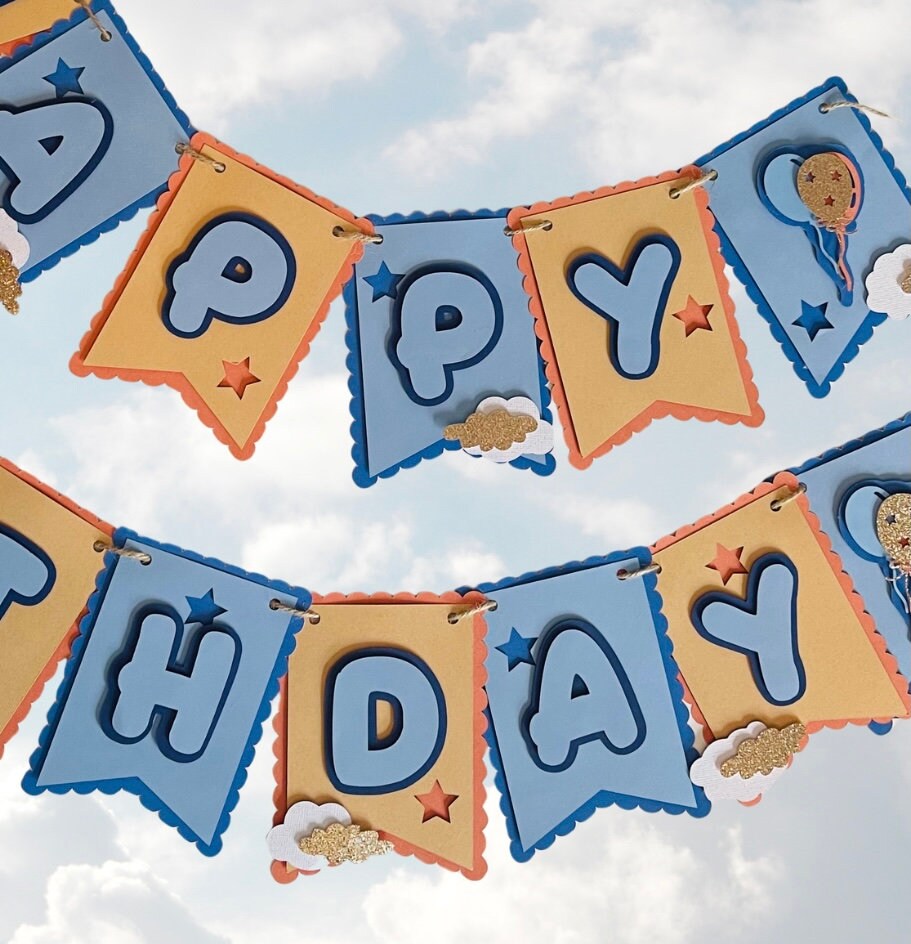 Personalized Bluey-Inspired Banner