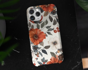 Iphone case Flower design, Red and white flower design