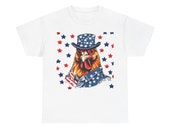 Patriotic Rooster T-Shirt - 4th of July Unisex Tee - USA Flag,  Patriot Shirt, American Flag Shirt, 4th of July Tee, Patriotic Chicken Shirt