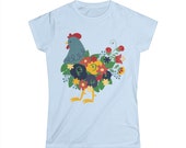 Folk Art Flower Chicken Women's T-Shirt