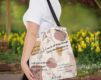 Bible Verse Tote Bag: Christian Scripture Canvas Bag for everyday use