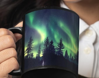 Northern Lights Mug Aurora Borealis Coffee Mug Gift for Her Him Polar Lights Tea Mug Celestial Night Sky Arctic Aurora Unique Gift Idea Mug