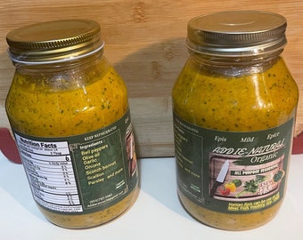 32oz Glass Jar Haitian Organic Spice(EPIS) SeasoningOrganic Meat Seasoning/Marinade, All-Natural Blend