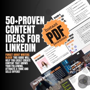 50 Proven LinkedIn Post & Content Marketing Ideas! Grow Your Following And Increase Sales! Includes 11 Ways To Monetize LinkedIn in 2024!