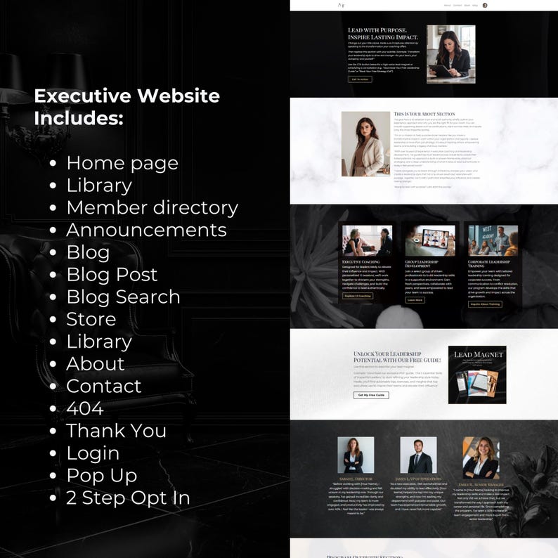 Executive Kajabi Template Bundle: Website, Sales Page, Course - Etsy