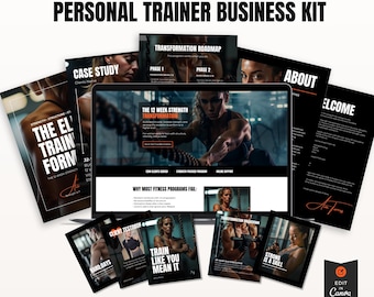 Personal Trainer Business Kit Canva Templates (Sales Page, Onboarding Packet & Social Media Posts)