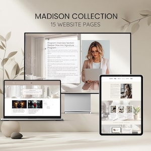Madison Kajabi Website Template: Neutral Elegant Theme for Coaches and Course Creators