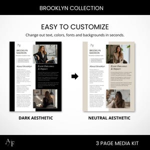 This Media Kit is easy to edit in the Canva app. Make adjustments in seconds to match your mission and branding.