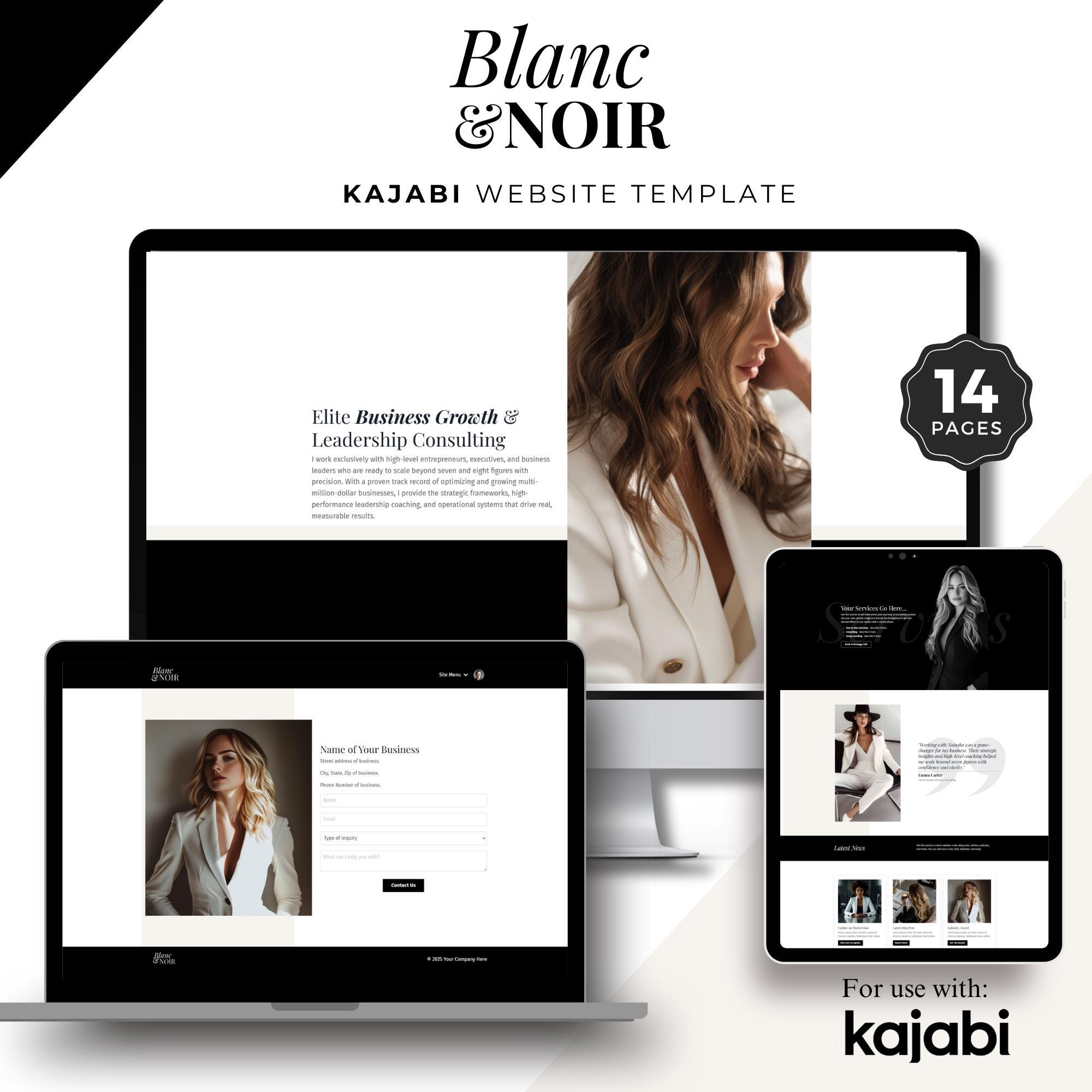 Upscale Kajabi Website Template – Minimalist Design for High-End Coaches & Course Creators
