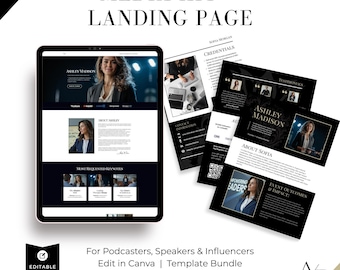 Executive Media Kit and Website Landing Page Bundle for Podcasters, Speakers & Influencers