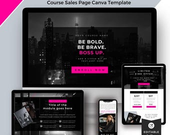 Canva Ebook Template for Coaches | Lead Magnet Template | Canva Guide & Workbook Template for Boss Babe Woman Entrepreneur Boss Lady