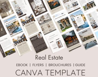 Canva-sjabloon onroerend goed: e-boek, flyer, brochure, marketingkit