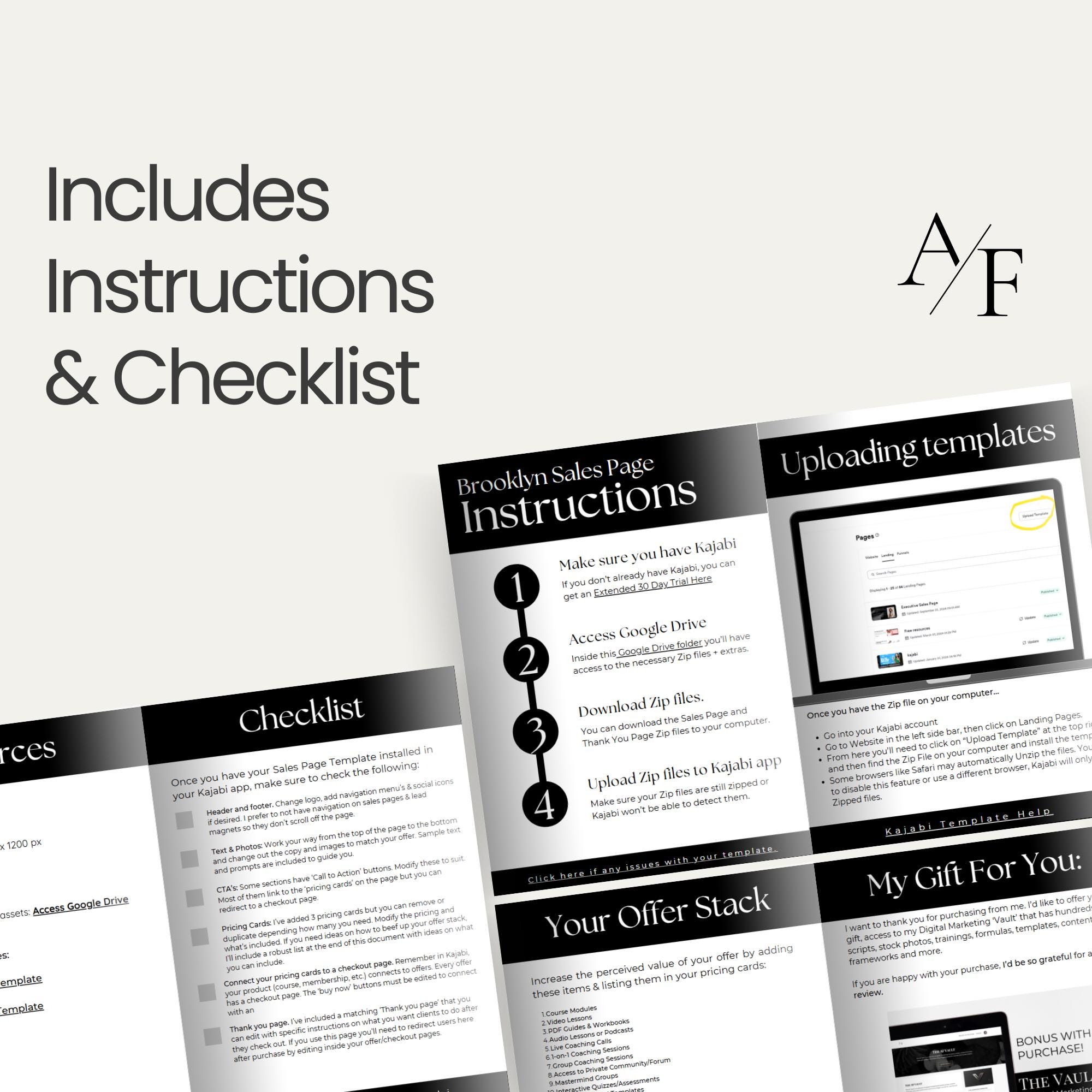 Neutral Aesthetic Kajabi Website Template Theme 15 DFY Page Kajabi